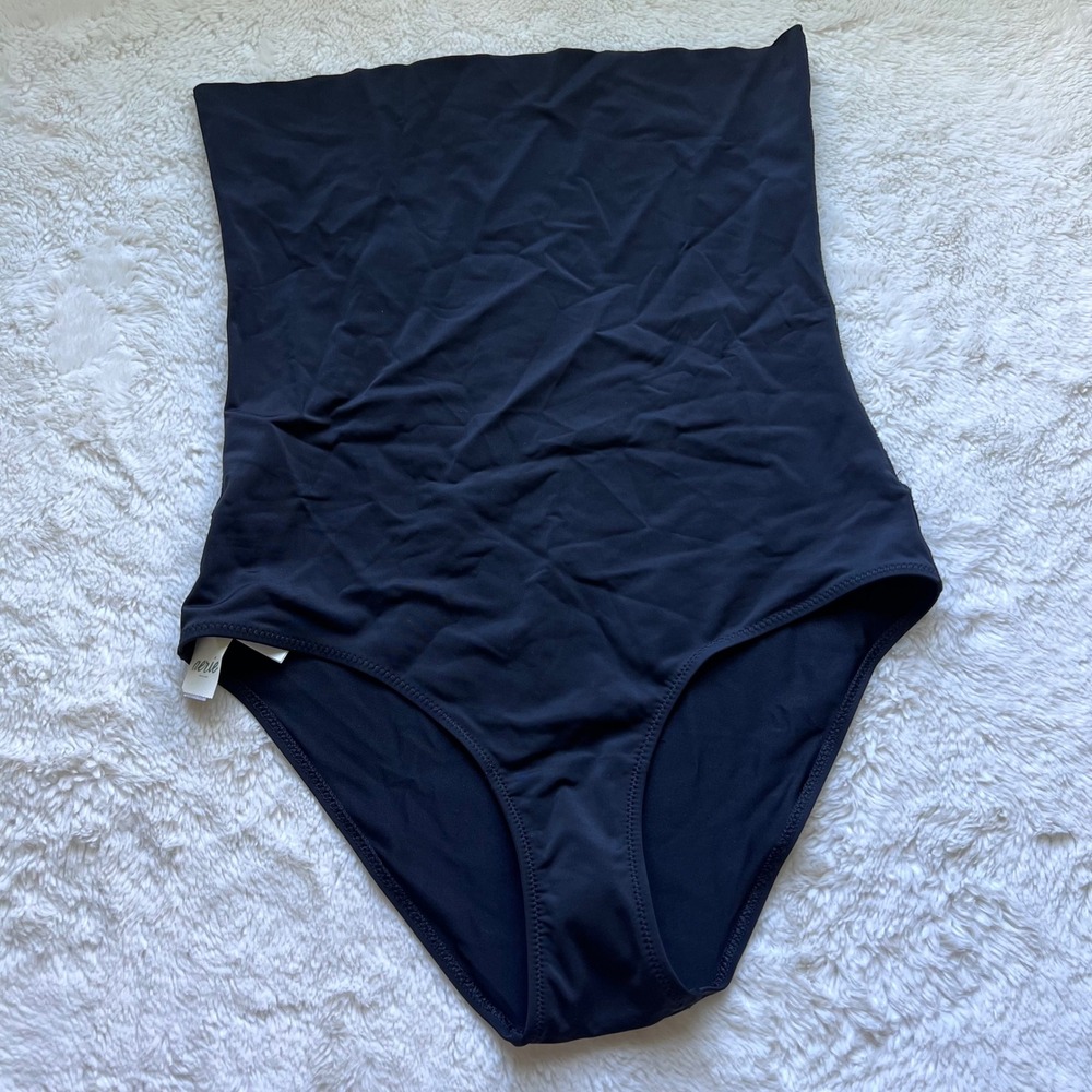 Aerie Womens High Waisted Full Coverage Bikini Bottom Black Size Medium 2701-073